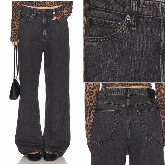 rag & bone Denim - Rag & Bone Featherweight Logan Wide leg mid Jeans